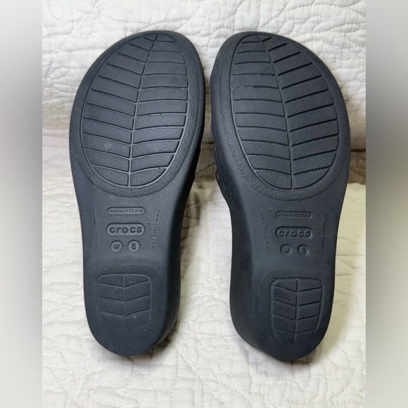 Crocs Women's Strappy Rhonda Wedge Slip On Dress Casual Sandals 14706 Size 6 - Picture 9 of 11